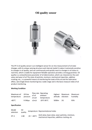 Oil quality sensor