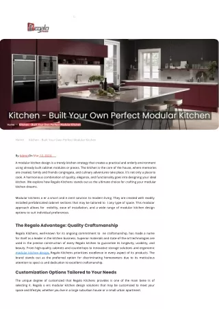 Kitchen - Build your own perfect modular kitchen