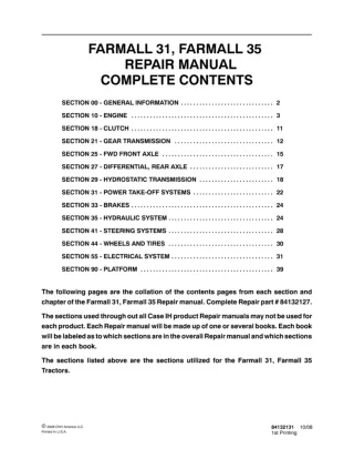 CASE IH FARMALL 35 Tractor Service Repair Manual