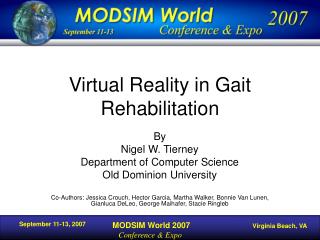 Virtual Reality in Gait Rehabilitation