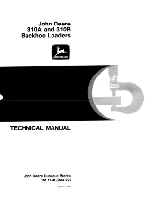 JOHN DEERE 310A Backhoe Loader Service Repair Manual