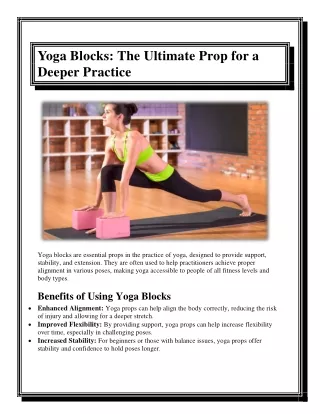 Yoga Blocks The Ultimate Prop for a Deeper Practice
