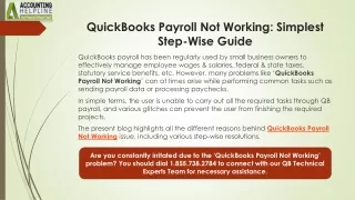 Fixing QuickBooks Payroll Not Working: Step by Step Guide