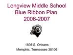 Longview Middle School Blue Ribbon Plan 2006-2007
