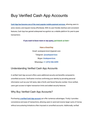 100% Pure To Buy Verified Cash App Accounts