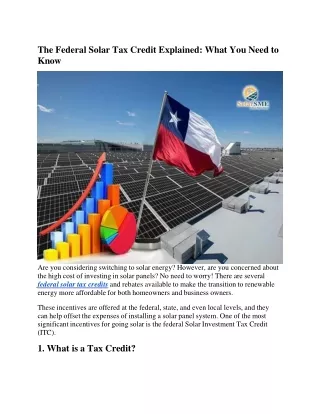 The Federal Solar Tax Credit Explained