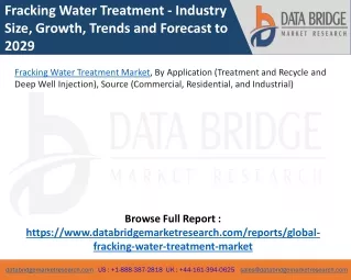 Fracking Water Treatment Market – Industry Trends and Forecast to 2029