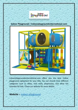 Indoor Playground | Indoorplaygroundsinternational.com