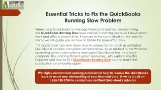 Boost Productivity: Resolve QuickBooks Running Slow Problems in Minutes