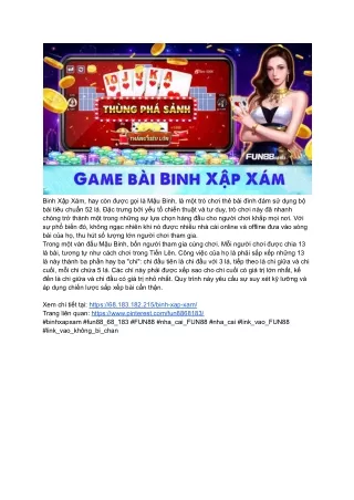 Cách Chọn Bàn Chơi Binh Xập Xám Tại Fun88 68 183 Để Tăng Khả Năng Thắng