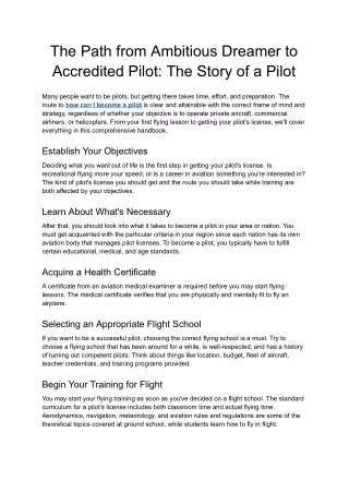 The Path from Ambitious Dreamer to Accredited Pilot_ The Story of a Pilot - Google Docs