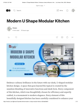 Modern U Shape Modular Kitchen