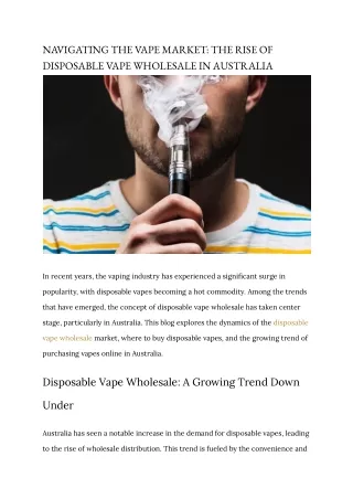 NAVIGATING THE VAPE MARKET_ THE RISE OF DISPOSABLE VAPE WHOLESALE IN AUSTRALIA