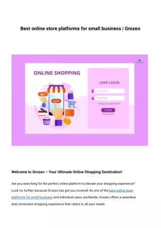 Best online store platforms for small business - Grozeo