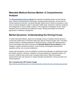 Wearable Medical Devices Market_ A Comprehensive Analysis