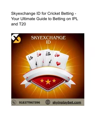 Skyinplay: Place bets on the IPL using Skyexchange ID