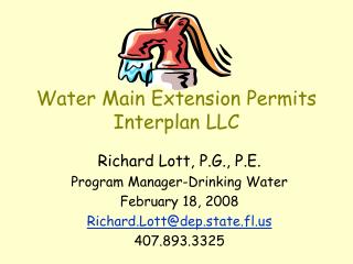 Water Main Extension Permits Interplan LLC