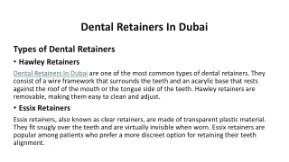 Dental Retainers In Dubai