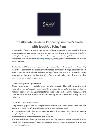 The Ultimate Guide to Perfecting Your Car