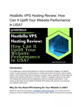 Hostbillo VPS Hosting Review_ How Can It Uplift Your Website Performance in USA