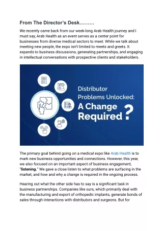 Distributor Problems Unlocked: A Change Required?