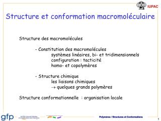 Structure et conformation macromoléculaire