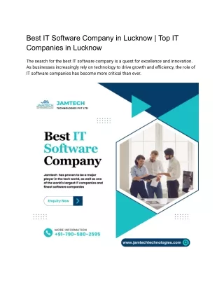 Best IT Software company in Lucknow