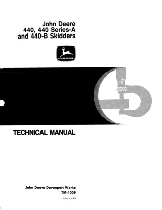 JOHN DEERE 440A SKIDDER Service Repair Manual