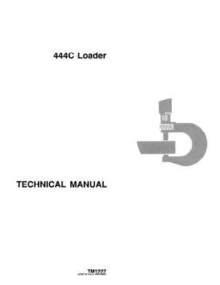 JOHN DEERE 444C LOADER Service Repair Manual