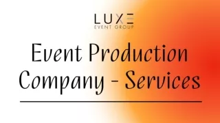 Book Our Services for Your Next Event - Event Production Company