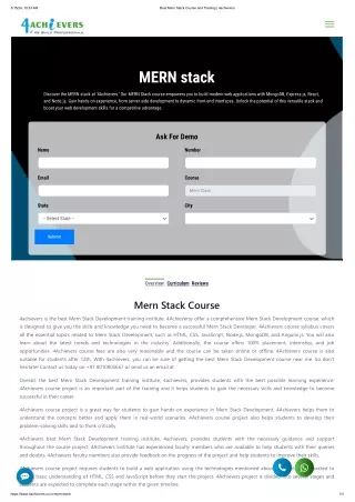 Mern stack developer course- 4achievers