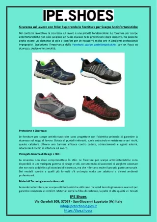 Sicurezza sul Lavoro con Stile Esplorando le Forniture per Scarpe Antinfortunistiche