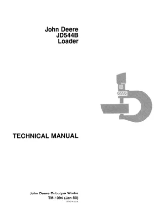 JOHN DEERE 544B (JD544B) WHEEL LOADER Service Repair Manual