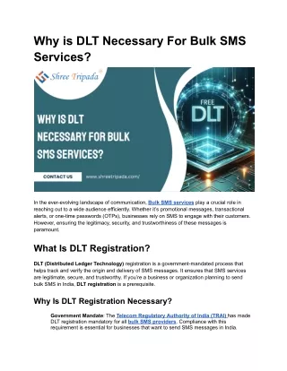 Why is DLT Necessary For Bulk SMS Services