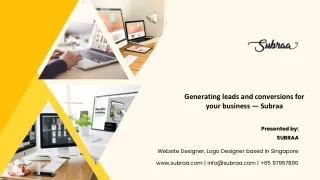 Generating leads and conversions for your business — Subraa