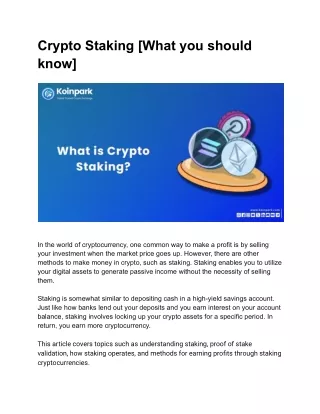 What is staking