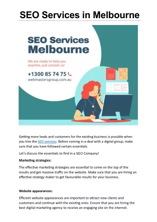 SEO Services in Melbourne