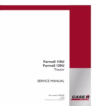 CASE IH Farmall 110U Tractor Service Repair Manual (HLRFU120CGLP03805 AND UP)