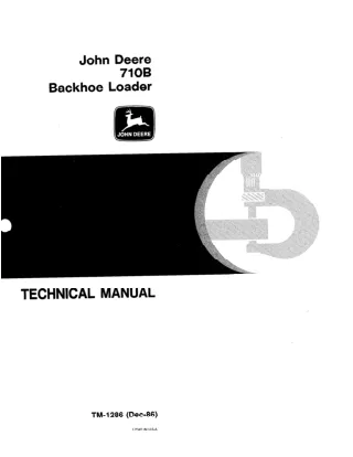 JOHN DEERE 710B BACKHOE LOADER Service Repair Manual