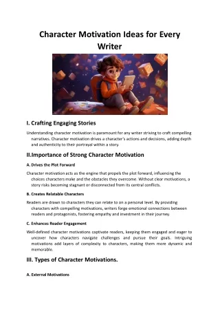 Character Motivation Ideas for Every Writer