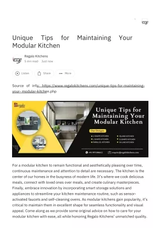Unique Tips for Maintaining Your Modular Kitchen