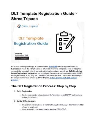 DLT Template Registration Guide - Shree Tripada