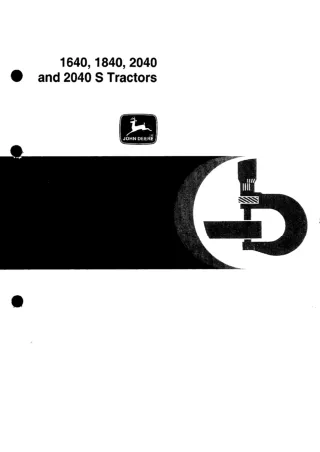 JOHN DEERE 2040S TRACTOR Service Repair Manual