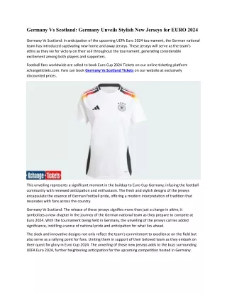 Germany Unveils Stylish New Jerseys for EURO 2024