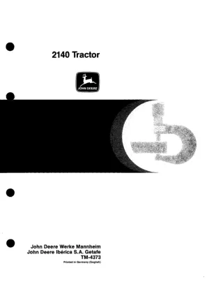 JOHN DEERE 2140 TRACTOR Service Repair Manual