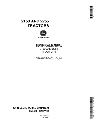 John Deere 2255 Tractor Service Repair Manual