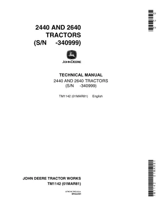 JOHN DEERE 2640 TRACTOR Service Repair Manual