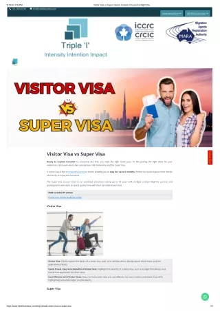 Difference Between Visitor Visa and Super Visa