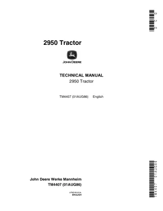 JOHN DEERE 2950 TRACTOR Service Repair Manual
