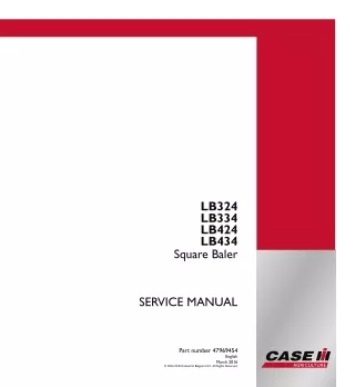 CASE IH LB324 Square Baler Service Repair Manual (4137 and up)